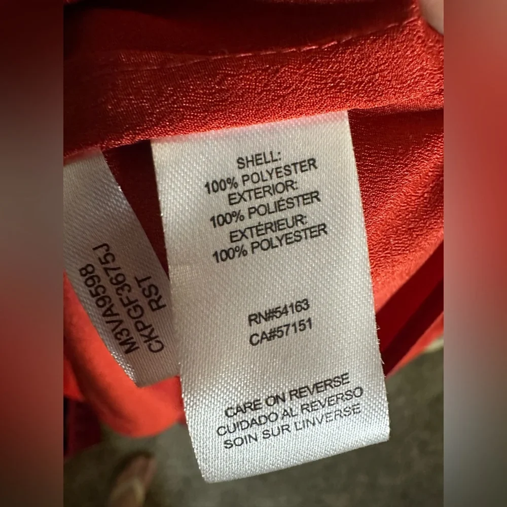 Calvin Klein Button-Up Red/Orange Blouse –‎ Size L